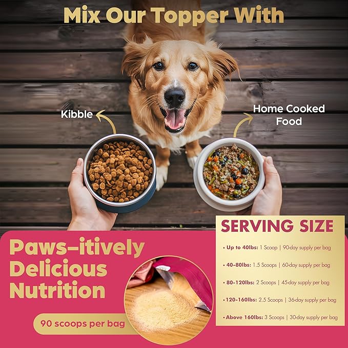 Beef Organ Bone Broth Meal Topper for Dogs - 100% Grass Fed, Veterinarian Approved, Non-GMO, Supports Joint Health, Heart Health, Vision, and Vitality - Made in The USA by Brothhh - Powder Supplement