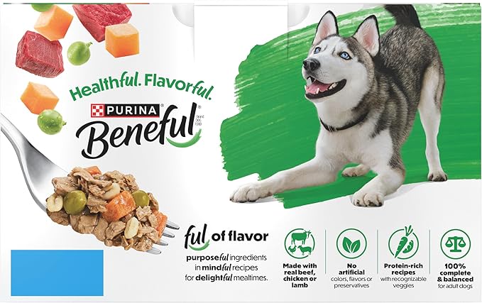 Purina Beneful Freshly Prepared Blends Wet Dog Food Variety Pack with Beef, Chicken, or Lamb Dog Food - (Pack of 12) 10 oz. Tubs