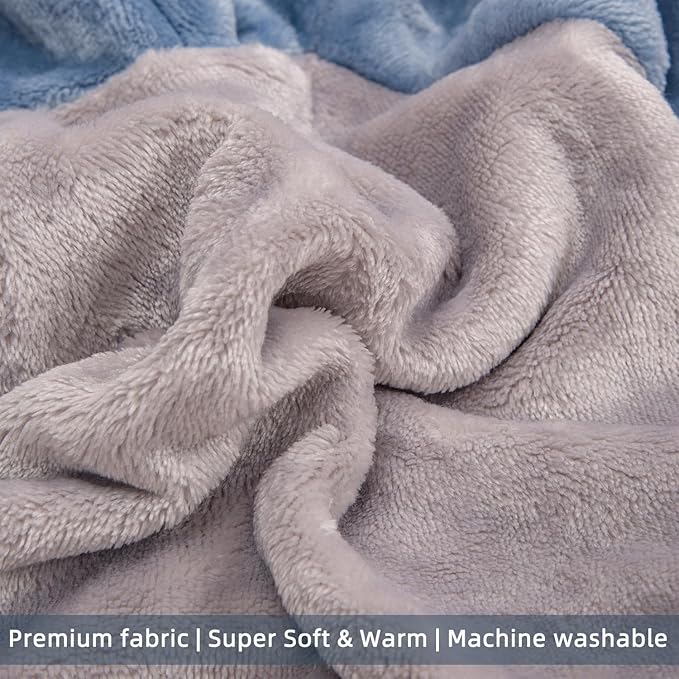 FabriCastle Dog Hoodie Sweater for Small Dogs Boy and Girl, Small Dog Clothes XS XXS Puppy Sweatshirt, Pet Outfit, Cat Clothing Super Soft Warm Snap On Closure (Lightgrey-Blue, Large)