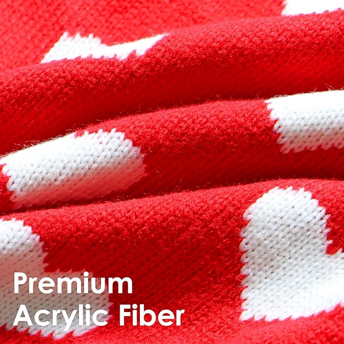Valentines Dog Sweater, Knit Pet Small Dog Sweater Holiday Valentine’s Day Outfit Clothes for Small Medium Large Dogs Pets (Red, X-Large)