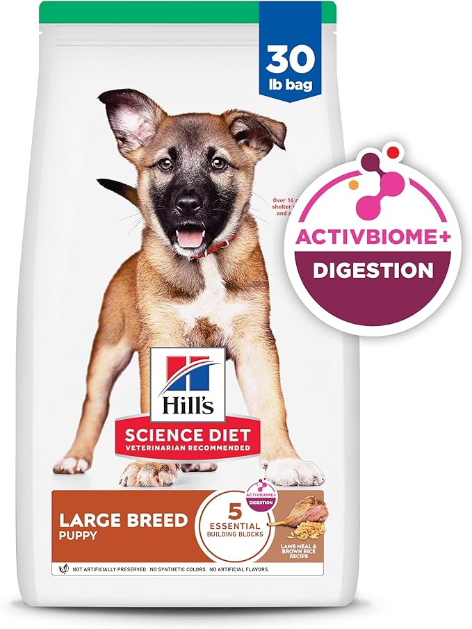Hill's Science Diet Large Breed Puppy Food, DHA to Support Healthy Development, Lamb & Brown Rice Dry Dog Food, 30 lb. Bag