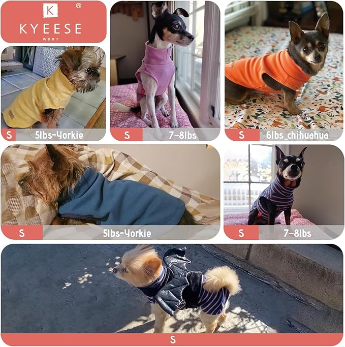 KYEESE 2Pack Dog Sweater Turtleneck Pets Coats Warm Pets Clothes Stretchy Pet Sweatshirt Pullover Small Pet Sweaters Soft Dogs Clothes Dog Sweaters for Small Dogs Girl