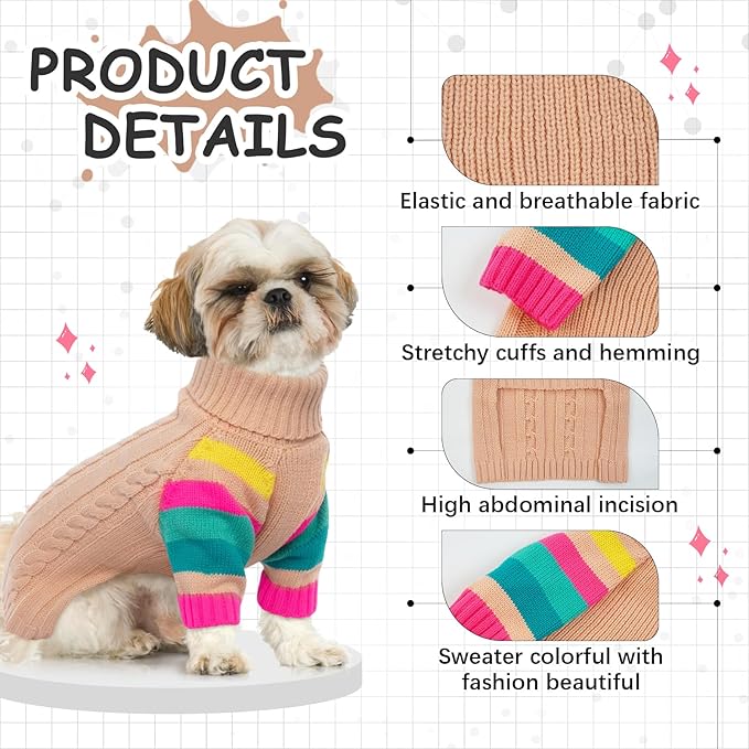 Dog Sweater Warm, Comfy Thick Sweaters for Large Size Dogs Girls Boys, Dog Christmas Sweaters Winter, Turtleneck Knit Sweater for Extra Large Dogs Boxer, Great Dane XXXL