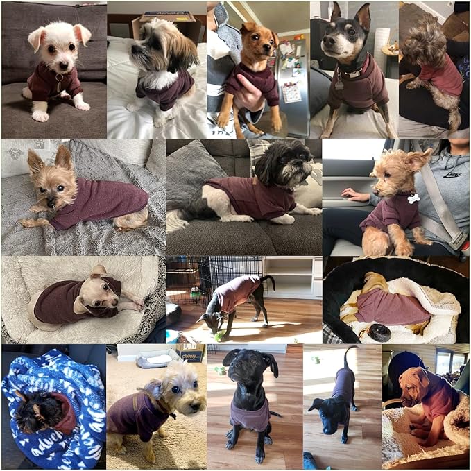 Jecikelon Dog Clothes Dogs Sweater Soft Puppies Clothing Winter Puppy Sweaters Warm Outfit for Dogs Small XXS XS Cat Apparel (Brown, XL)