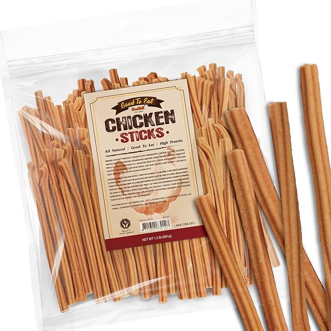 Gootoe Dog Treats, Chicken Jerky for Dogs - Premium Dog Training Treats; High-Protein, Gluten-Free, Hypoallergenic, Grain-Free, Chicken Sticks, 1.5 lb