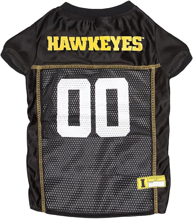 Pets First NCAA College Iowa Hawkeyes Mesh Jersey for DOGS & CATS, Large. Licensed Dog Jersey with your Favorite Football/Basketball College Team