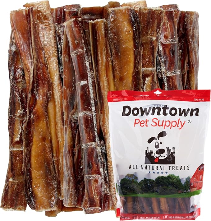 Downtown Pet Supply USA Sourced Bully Sticks for Dogs - Grass-fed Beef Chews, Low-Odor & Rawhide-Free, Long Lasting Dog Treats for Heavy Chewers - Healthy, Safe & Delicious Chews (6" 10 Pack)
