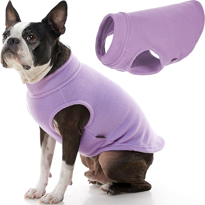 Gooby Stretch Fleece Vest Dog Sweater - Lavender, 2X-Large - Warm Pullover Super Stretchy Fleece Dog Jacket for Small to Large Dogs