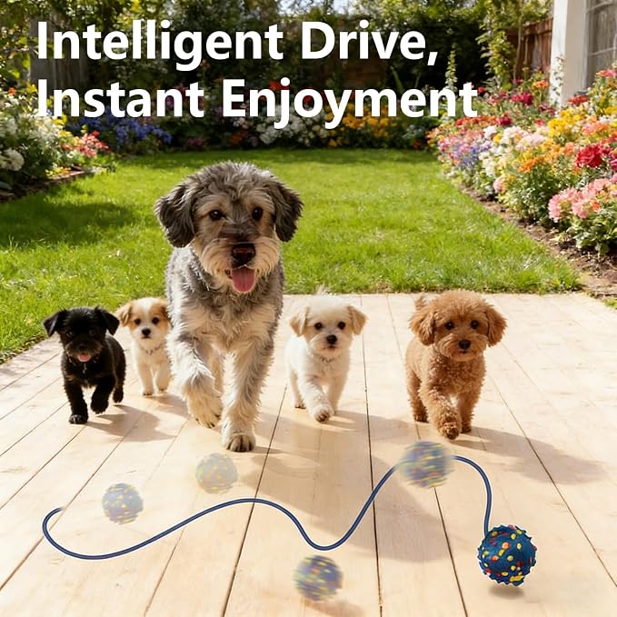 Interactive Dog Toys, Smart E-TPU Dog Ball Durable for Aggressive Chewers | Automatic Moving, Bouncing & Vibrating Ball with Duraspin Design, Keeps Dogs Busy & Entertained, Suitable for All Dogs