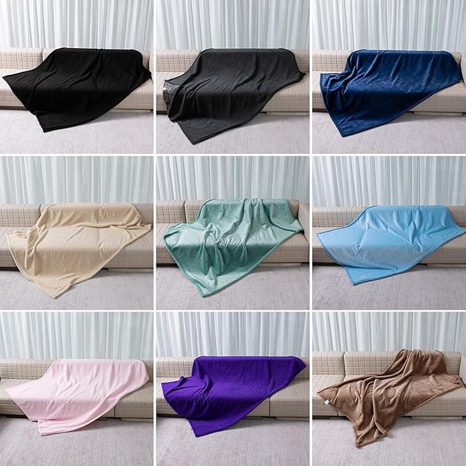 Maidewow Waterproof Pet Blankets for Medium Dogs Small Cats Black Calming Pets Sherpa Blanket Fluffy Bed Sofa Couch Covers Puppy Leakproof Washable Cover for Warm-Black,M-57x40in