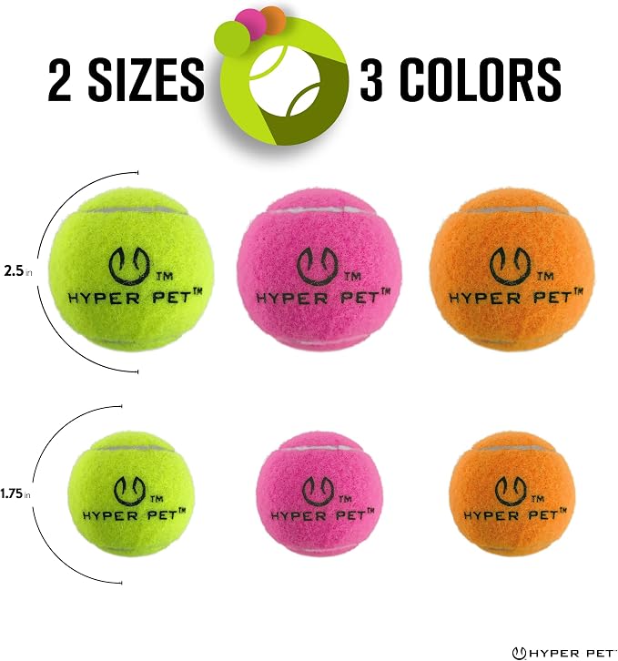 Hyper Pet Tennis Balls for Dogs (Safe Ball for Exercise and Training) Interactive Dog Toys work with Hyper Pet K9 Kannon K2 Dog Ball Launcher - 4 Pack 2.5" Orange