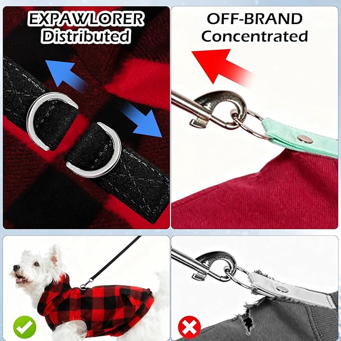 EXPAWLORER Dog Hoodie Fleece Sweater Vest, Hooded Dog Sweatshirt Fall Winter Pet Clothes with Leash Ring, Sleeveless Warm Cozy Puppy Clothing for Cat Small Medium Large Dogs Girl Boy, Red S