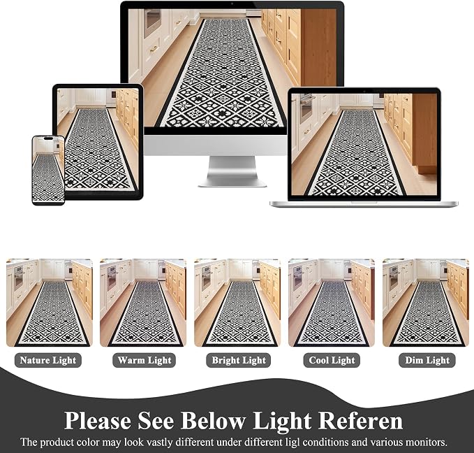 Ileading Runner Rugs for Hallways 3x14ft Heavy-Duty Durable Entryway Floor Mat with Non Slip Rubber Backing for Busy Traffic Extended Indoor Doormat Machine Washable Kitchen Throw Rug(Black)