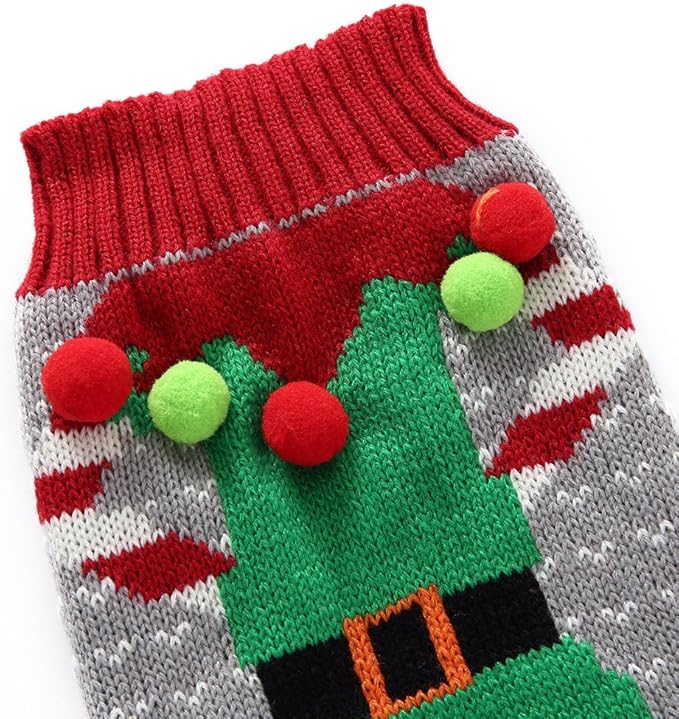 NACOCO Christmas Dog Sweater Ugly Elf Pet Jumper Clown Holiday and Party for Dog and Cat (Clown,XXL)