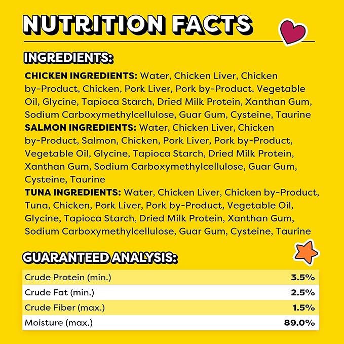 Temptations Creamy Puree Variety Pack of Squeezable Cat Treats, 0.42 oz. Tubes, 24 Count