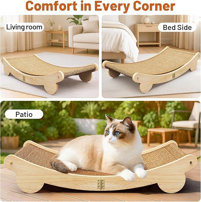 Ordora Extra Large Cat Scratcher: 31.5 inch Cat Scratch Pad&Bed Lounge for Indoor Cats - Modern Cats Furniture for Scratching and Resting