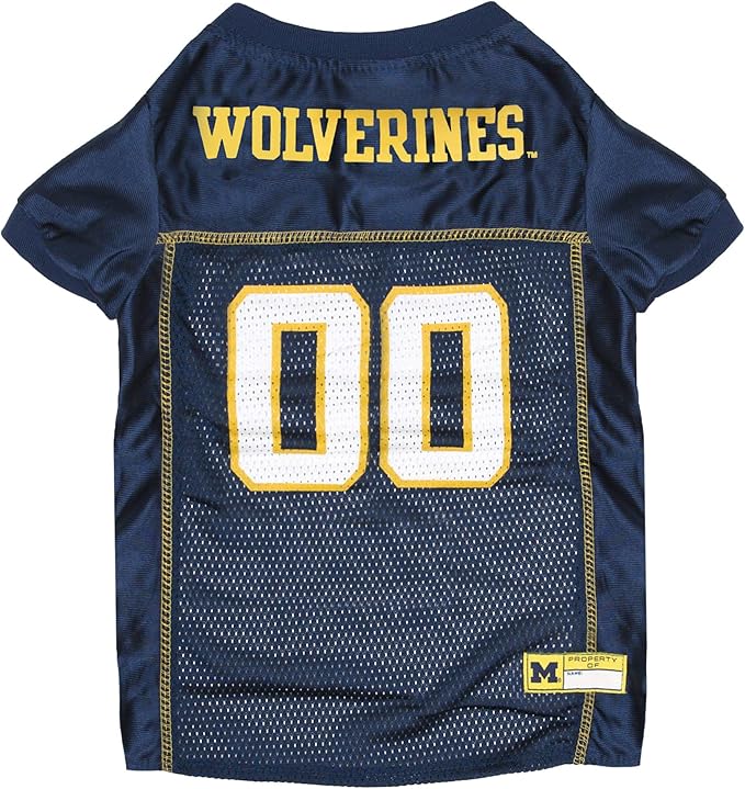 Pets First NCAA College Michigan Wolverines Mesh Jersey for DOGS & CATS, Small.Licensed Dog Jersey with your Favorite Football/Basketball College Team