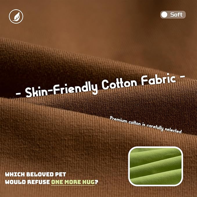 Koneseve Dog Shirts 2 Pack Soft Tee Comfortable Pet Clothes for Small Pets Brown & Avocado Green L