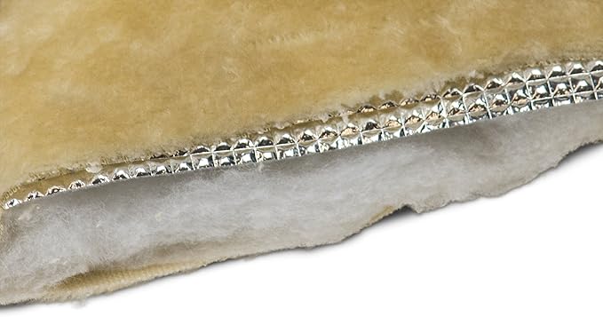 Furhaven ThermaNAP Self-Warming Cat Bed for Indoor Cats & Large/Medium Dogs, Washable & Reflects Body Heat - Quilted Faux Fur Reflective Bed Mat - Cream, Large
