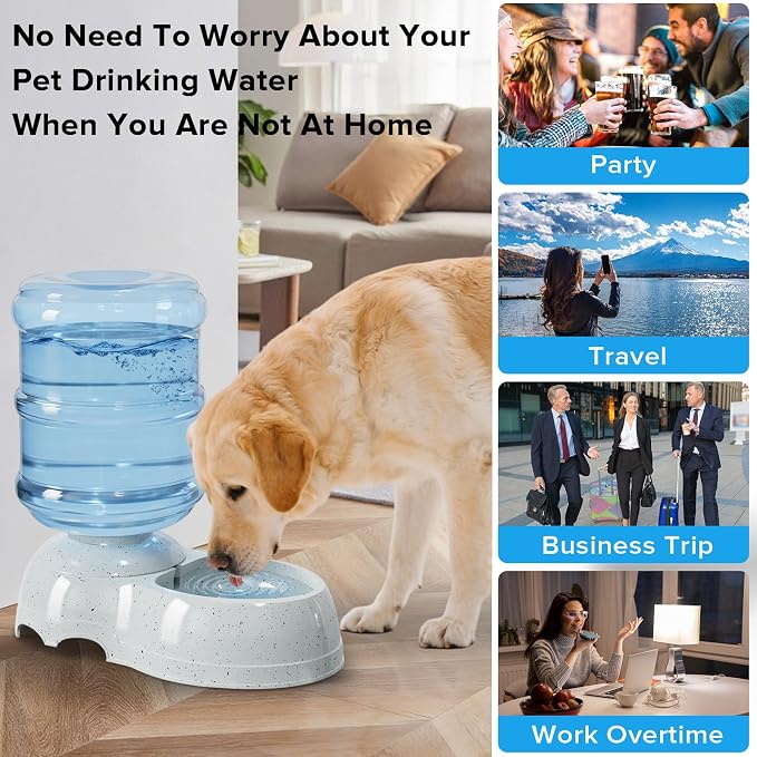 Kenond 3 Gallon Large Dog Water Dispenser, Automatic Gravity Water Bowl