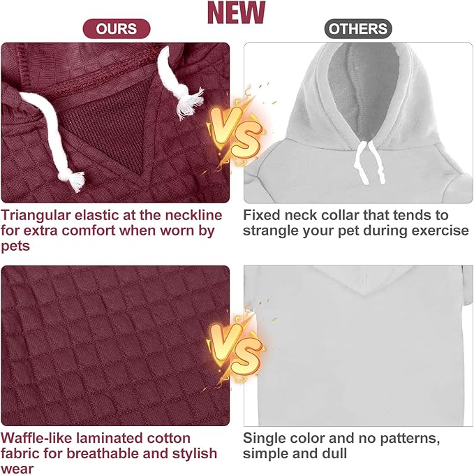 BEAUTYZOO Dog Hoodie for Small Medium Large Dogs, Winter Fall Warm Dog Clothes for Puppy S M Sized Dogs Girl Boy, Dog Sweater Shirt Hoodies with Pocket Bulldog Pitbull Cat Clothing Coat