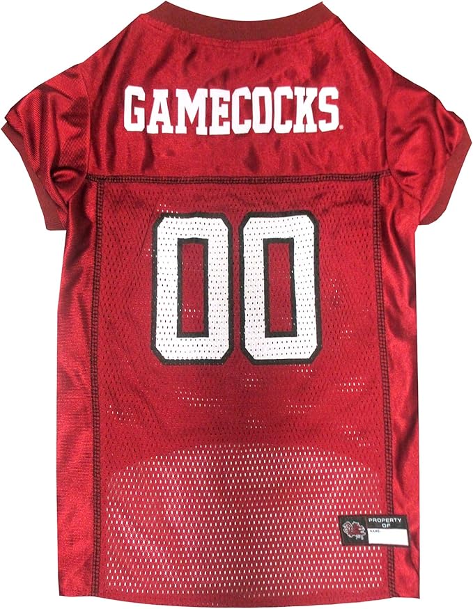 Pets First NCAA College South Carolina Gamecocks Mesh Jersey for DOGS & CATS, Small.Licensed Dog Jersey with your Favorite Football/Basketball College Team