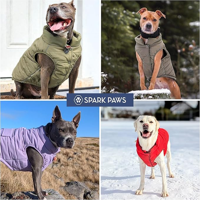 Spark Paws Dog Winter Jacket, Water-Resistant Coat, Warm Reflective Windproof Fleece-Interior, for Medium and Large Dogs - Cosmic - 4XL