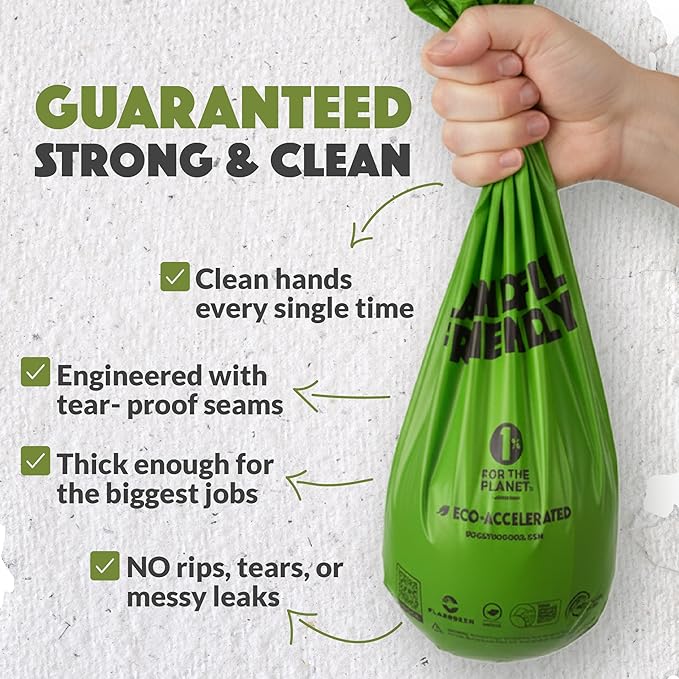 Doggy Do Good Landfill-Friendly Poop Bags | Dog Waste Bags Made with 50% Recycled Plastic + 15% Biobased Material | Unscented, Thick, Leak-Proof, Easy Open | Standard Size | 180 Count