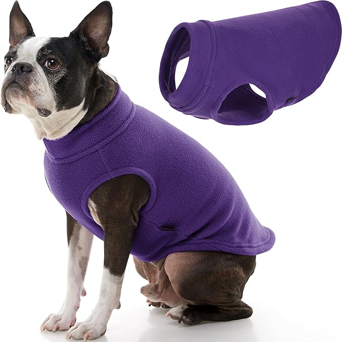 Gooby - Stretch Fleece Vest, Pullover Fleece Vest Jacket Sweater for Dogs, Violet, Large Length (13")