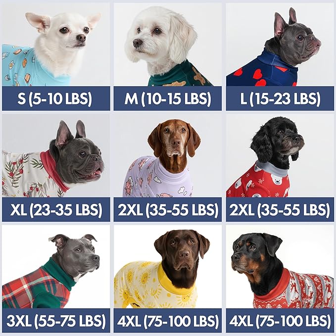Spark Paws Dog Christmas Pajama, Dog Recovery Suit Male, Onesie, Ultra-Soft and 4-Way Stretch, for Small Medium and Large Breeds - Winter Wonderland - XL