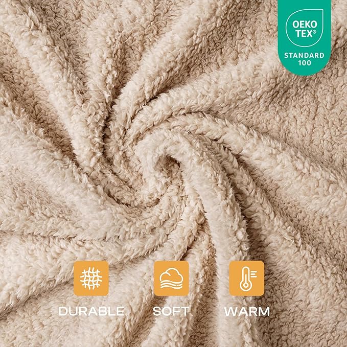 1 Pack 3 Calming Blankets Fluffy Premium Fleece Pet Blanket Soft Sherpa Throw for Dog Puppy Cat Beige Large (41" x31'')