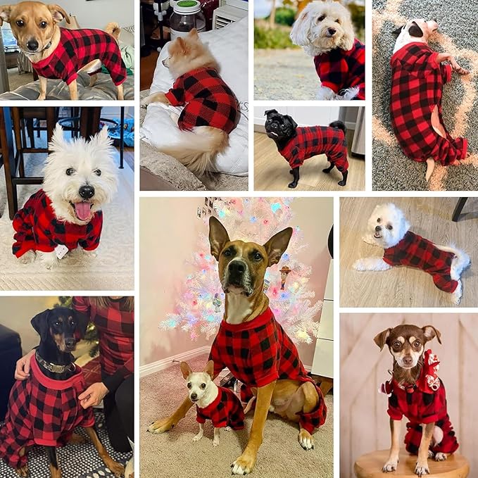 SCENEREAL Dog Pajamas for Large Sized Dogs - Soft Pet Sweater Clothes Pjs, Warm Comfy Puppy Coat Onesie Outfits for Small Medium Doggie Winter, Holiday Christmas Dog Costume Jammies