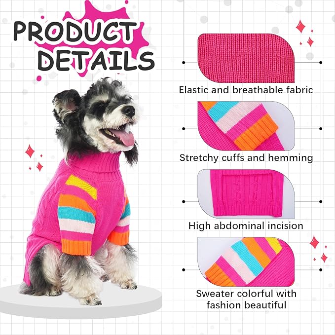 XLarge Dog Sweaters Male Female, Large Dog Sweater Turtleneck Stretchy, XL Dogs Sweaters for Winter Spring Autumn Christmas, Sweater for Extra Large Dogs Collie Pitbull, Pet Knitwear XL