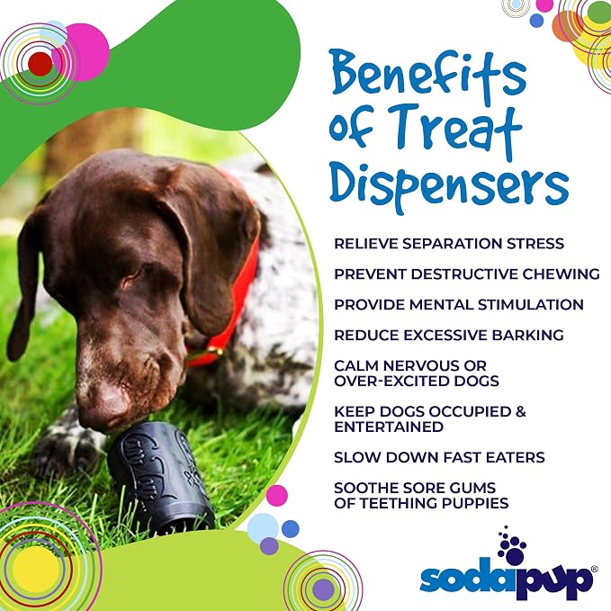 SodaPup Magnum Soda Can – Dog Treat Dispenser & Chew Toy Made in USA from Our Most Durable Non-Toxic, Pet-Safe, Food Safe Natural Rubber for Mental Stimulation, Problem Chewing, Calm Nerves, & More
