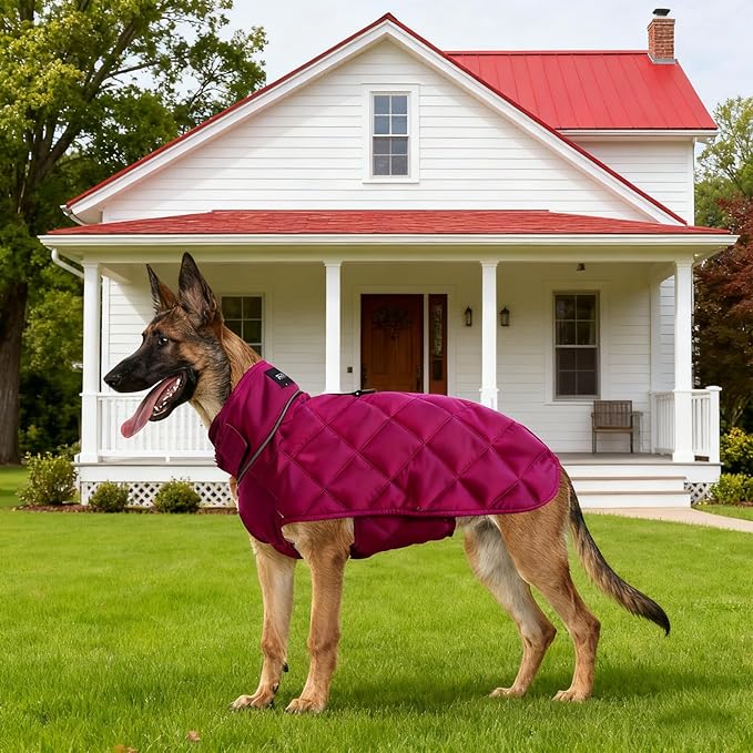 Weighted Dog Vest, Tactical Weight Coat with Beads for Dogs Anxiety- Relieve Stress, Build Muscle & Optimize Health, Premium Heavy Duty Dog Training Jacket for Exercise and Strength (Red, XL)