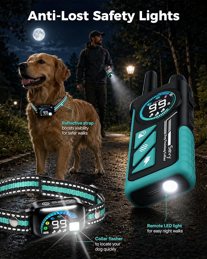 Sevy Buzzy 2-in-1 Dog Bark Collar & Dog Shock Collar with Remote for 2 Dogs