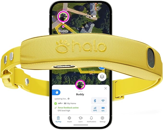 Halo Collar 5 GPS Wireless Dog Fence | Keep Your Dog Safe with Custom Boundaries, Real-Time Tracking, and Instant Alerts at Home, Away, or Off-Grid