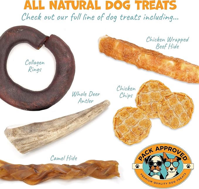 Standard Beef Bully Sticks for Medium Dogs - Long Lasting Dog Chews for Aggressive Chewers - Dog Bully Sticks for Medium Dogs - 6” (12ct)