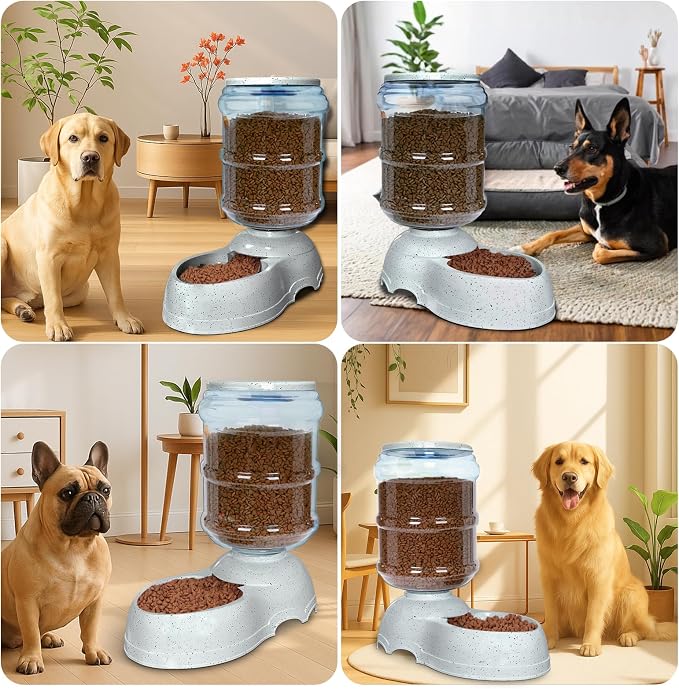 Kenond 3 Gallon Dog Feeder and Water Dispenser, Gravity Food Dispenser