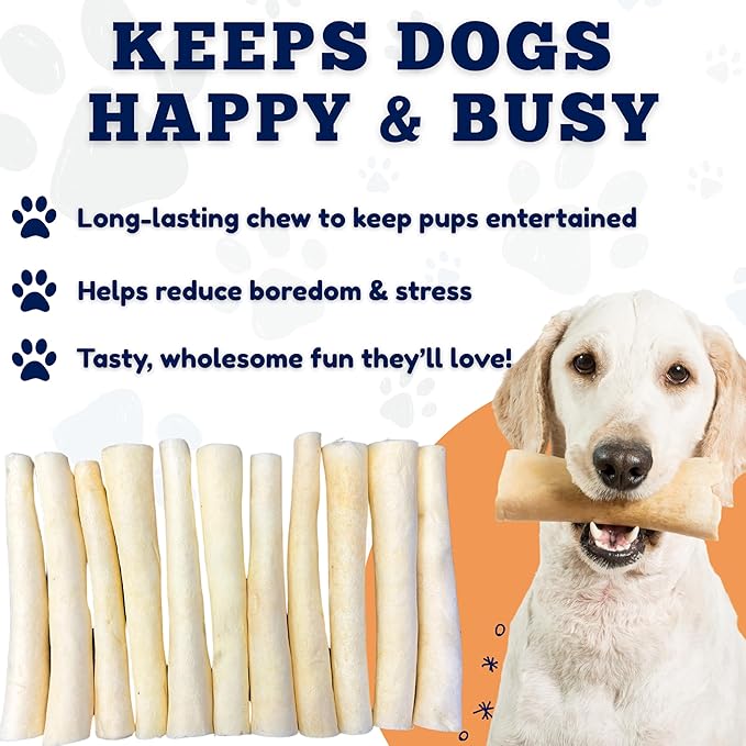 Amazing Dog Treats - Cow Tail Dog Chews (6 Inch Regular - 25 Pack) - Sourced from 100% Grass Fed Cattle - All Natural - Long Lasting Chew for Dogs - Rawhide Alternative for Dogs