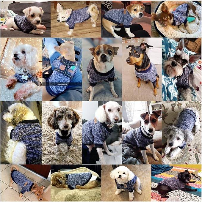 Jecikelon Dog Clothes Dogs Sweater Soft Puppies Clothing Winter Puppy Sweaters Warm Outfit for Dogs Small XXS XS Cat Apparel (X-Large, Navy Blue)