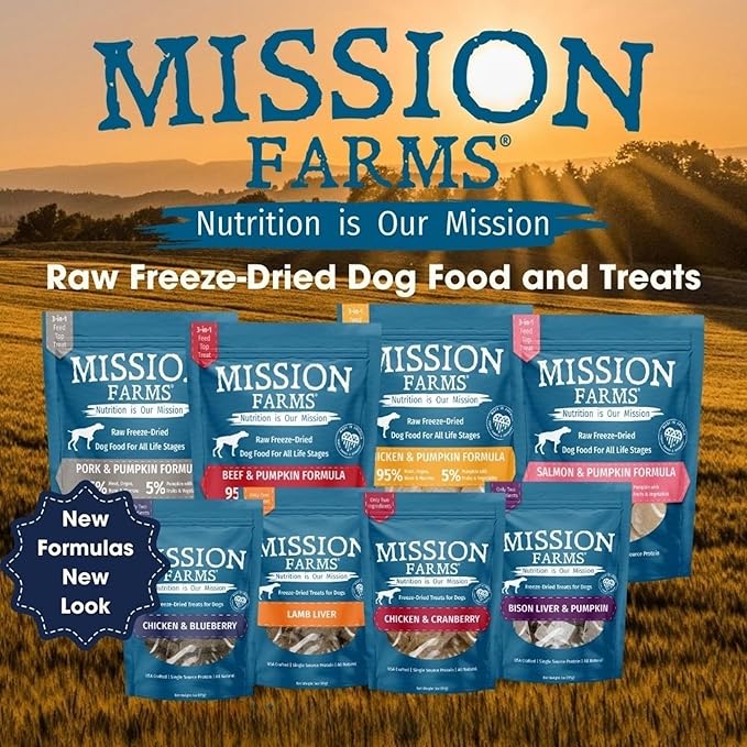 Mission Farms Freeze-Dried Raw Lamb Liver Dog Treats - All Natural, 3 oz Bag