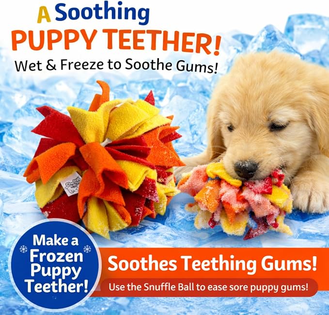 Chelsy's Toys Interactive Snuffle Ball for Dogs, Mental Stimulation Toy, Slow-Play Treat Dispenser, Brain Exercise for Puppies & Seniors, Teething Relief, Blue, Orange, Purple (Lavender)