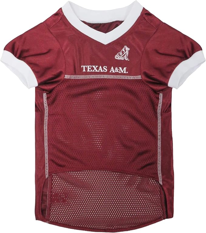 Pets First NCAA College Texas A&M Aggies Mesh Jersey for DOGS & CATS, Small.Licensed Dog Jersey with your Favorite Football/Basketball College Team