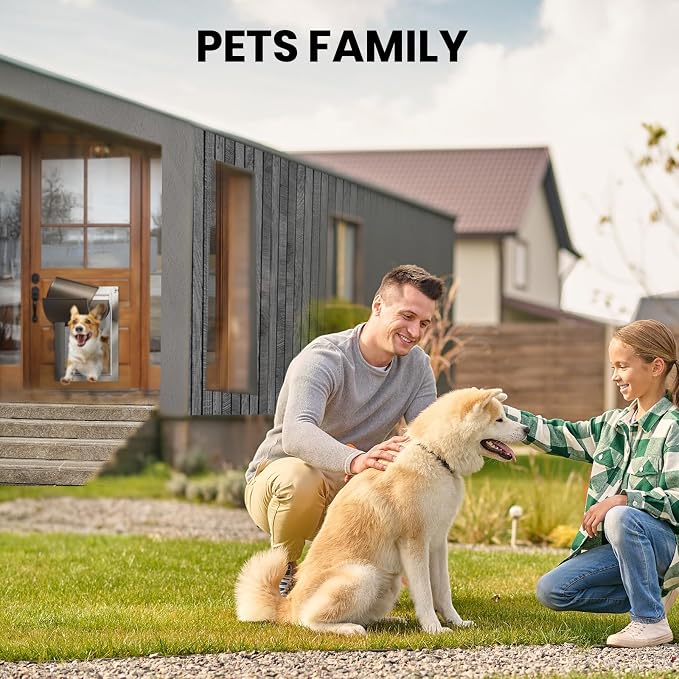 All Aluminum Dog Door, Rust Proof Heavy Duty Large Dog Door for Exterior Doors, Doggy Door with 2 Magnetic Flaps, Energy Efficient, Closing Panel, Pet Door for Pets Up to 110Lb | Rust Proof Heavy Duty Doggy Door for Exterior Doors, Doggie Door with 2 M...