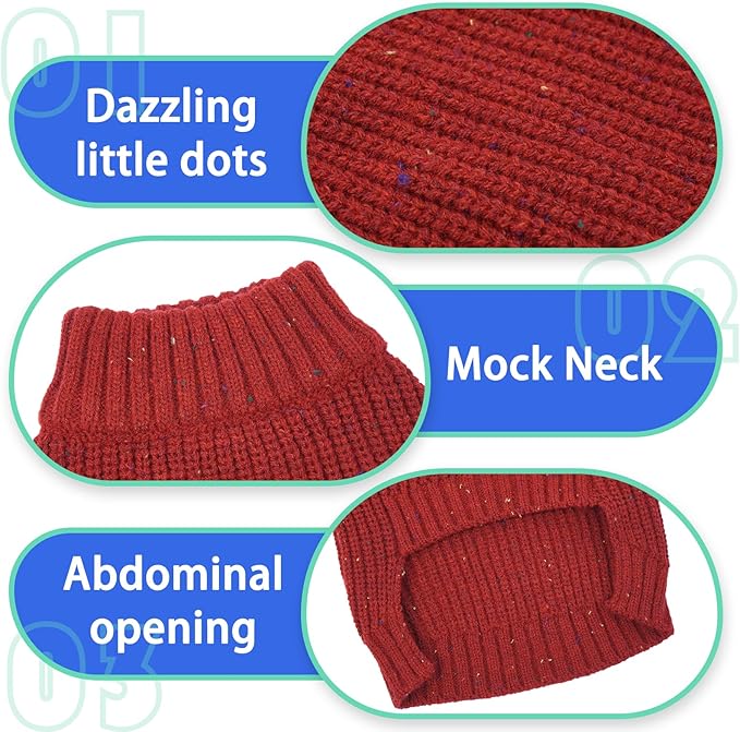 MIGOHI Sweater for Dogs, Thermal Dog Sweater | Cozy Winter Pullover with Elastic Cuffs, Dogs Christmas Cloth with Belly Protection, Lightweight & Comfortable for Indoor Outdoor, XL, Red