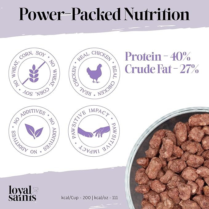 Freeze Dried Raw Dog Food - Premium Chicken Flavor with High Protein & Grain Free Dog Food for Small or Large Breeds and Picky Eaters - Versatile as Meal Topper, Pet Snack & Treats, 5 Oz