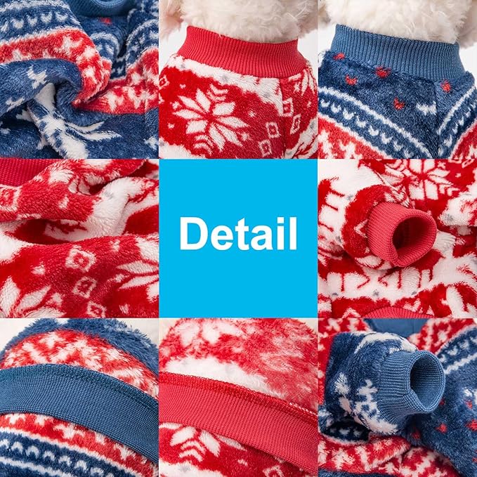 Dog Sweater, 2 Dog Sweaters for Small Dogs, Warm Soft Pet Clothes for Puppy, Medium Large Cat, Dogs Girl or Boy, Dog Shirt for Winter Christmas (Red+Navy, Small)