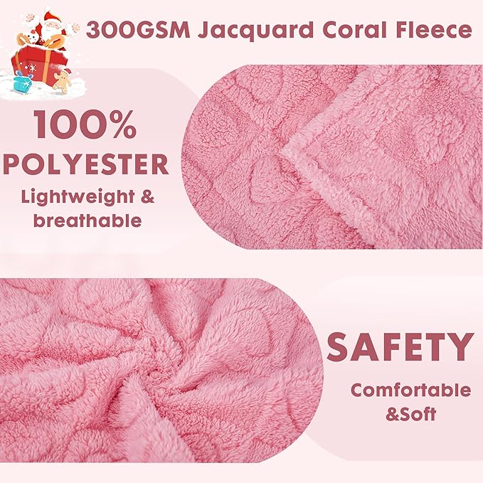 gogobunny Calming Plush Dog Cat Blanket 300GSM Coral Fleece, Ultra-Soft Machine Washable Pet Bedding for Small Medium Dogs Cats Puppies Kittens (Pink, 40x50)