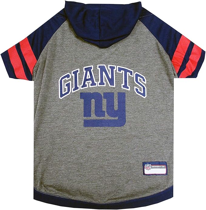 Pets First NFL New York Giants Hoodie for Dogs & Cats. | NFL Football Licensed Dog Hoody Tee Shirt, X-Small| Sports Hoody T-Shirt for Pets | Licensed Sporty Dog Shirt
